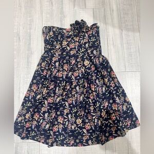 Floral  Dress - Navy and Pink